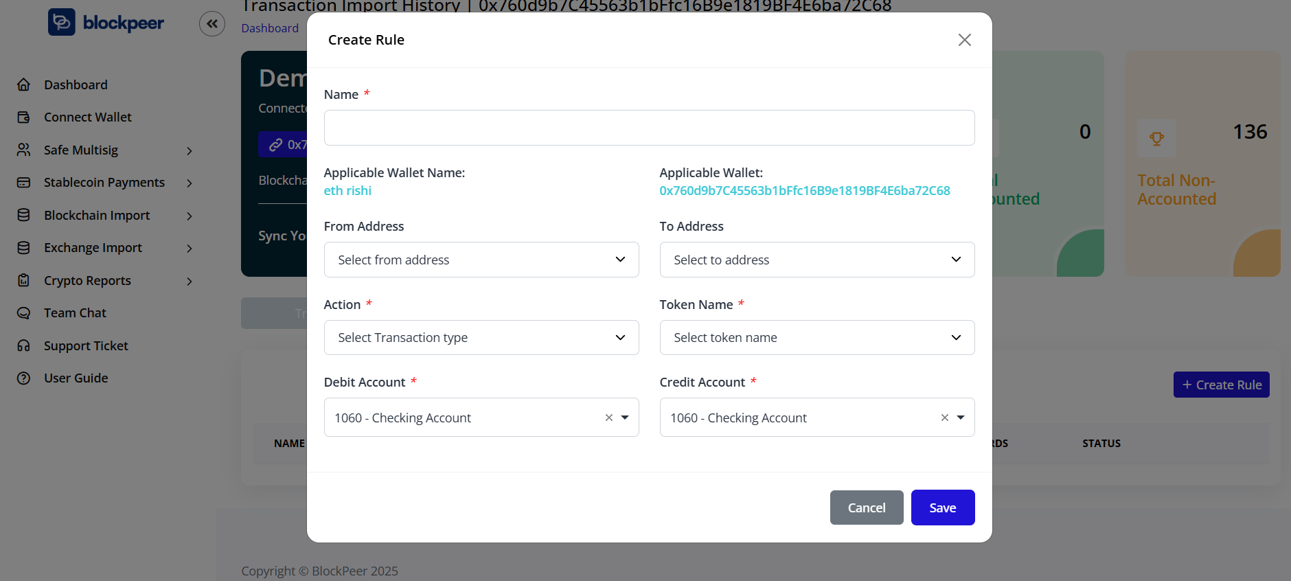 Create transaction rules