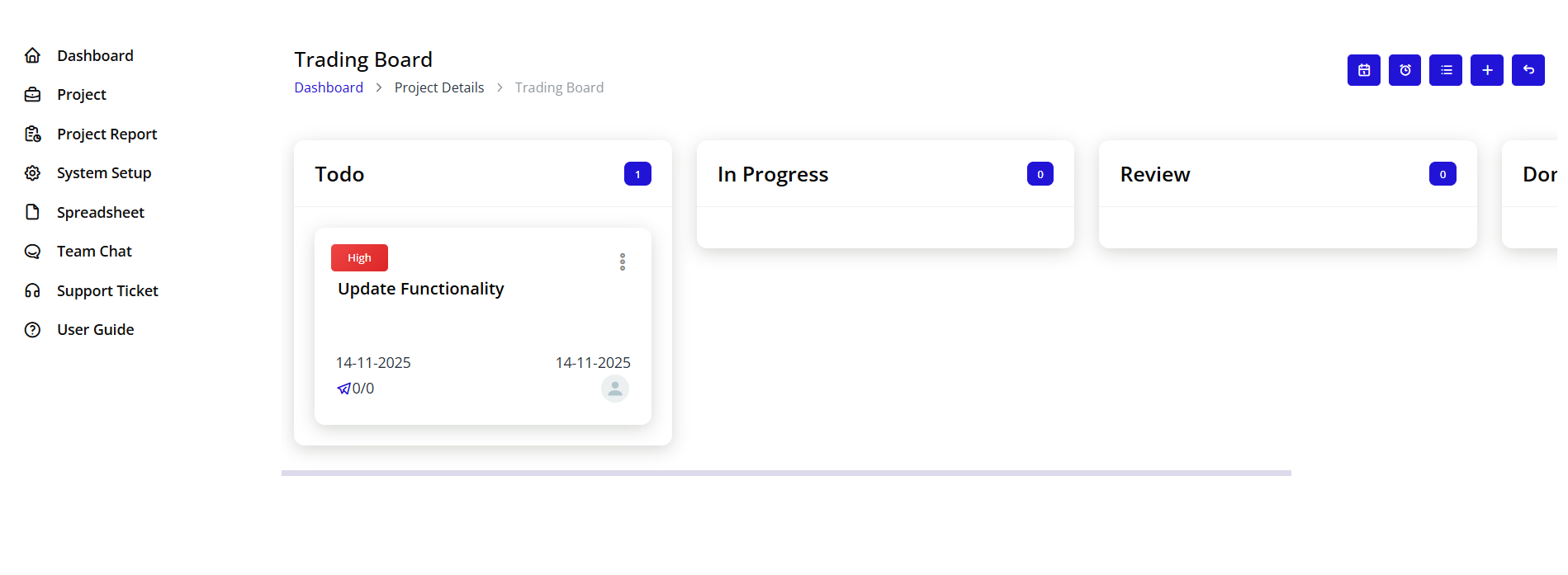 Project Tasks View